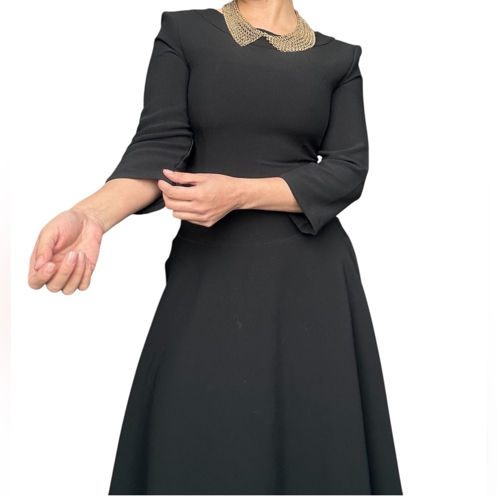 Think chic Midi Black asymmetrical Dress 3/4 sleeve
functional pockets XS - Picture 5 of 14